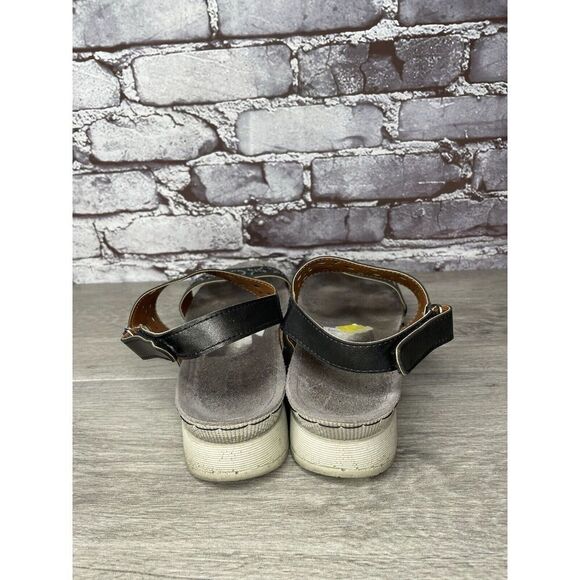 Flexus Spring Step Anatomic Black Leather Rhinestone Strap Sandals Women Sz 10M - Picture 12 of 16